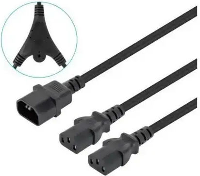 Manhattan IEC C14 / IEC C13 - IEC C14 / IEC C13 Cable 1.8m Μαύρο 157469