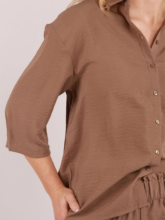 Women's Cardigan In Brown Colour