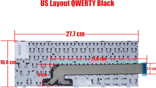 Dell Laptop Keyboard for Inspiron 14-3000/3441/3442/3443/3451/3458/3446 without Frame and English (UK) Layout in Black Color 40283US