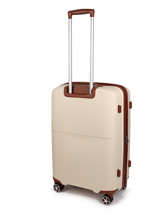 Dielle Medium Hard Beige Suitcase Height 66cm