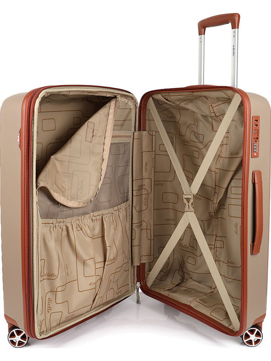 Dielle Mittlerer Hartschalen-Reisekoffer Braun Höhe 66cm