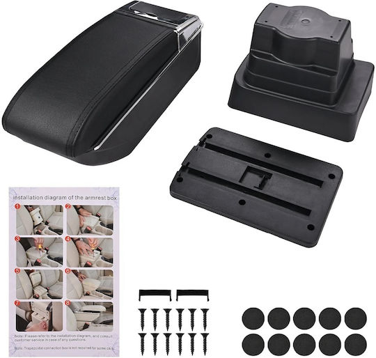 Car Leather Armrest for Opel Astra 2009–2018 Black