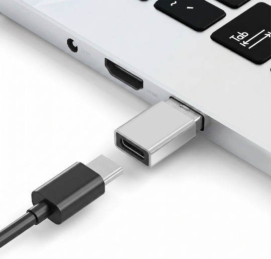 Blue Star Μετατροπέας USB-A male σε USB-C female Λευκό 1τμχ