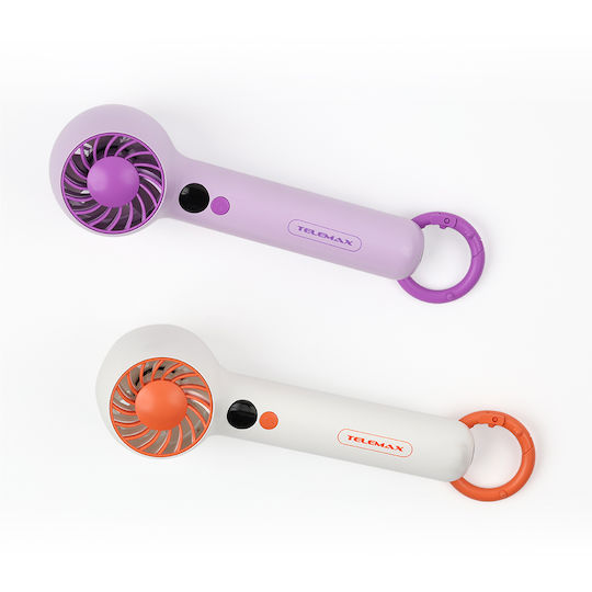 Telemax Rechargeable Handheld Fan White 30-2302w