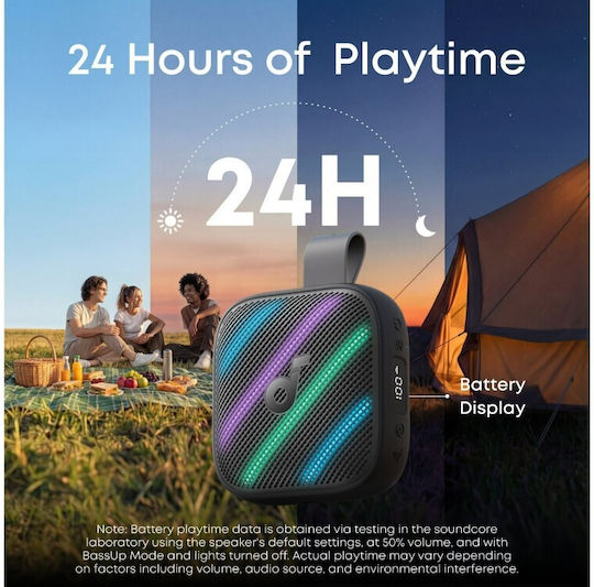 Anker Boom Go 3i Wasserdichtes Bluetooth Lautsprecher 15W mit Batterielaufzeit bis zu 24 Stunden Schwarz
