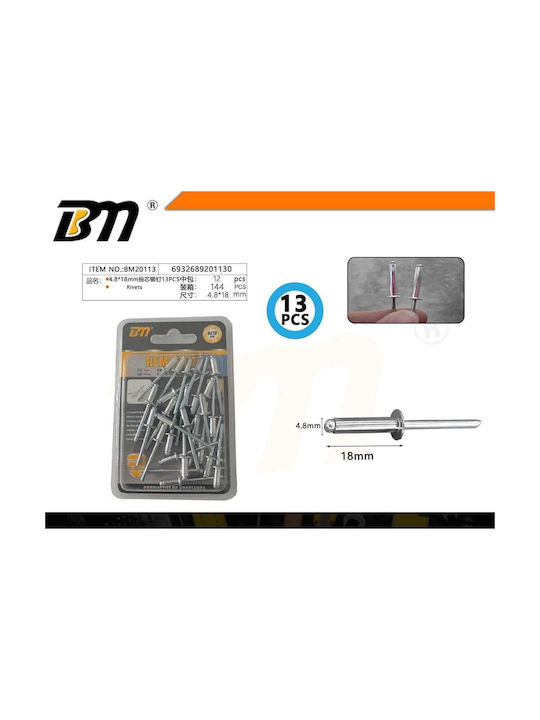 Nituri din aluminiu M4.8x18mm 13 bucăți