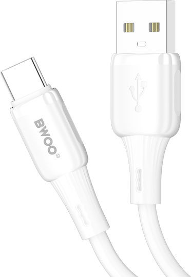 BWOO USB-C Мъжки към Lightning Кабел 18W Бял 1м