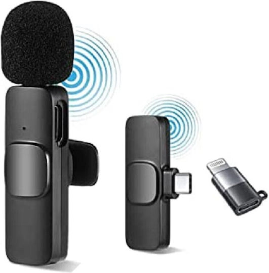 K8 Seturi Wireless Microfon Πέτου, Clip On Jurnalistic