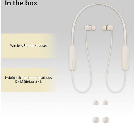 Sony WI-C100 In-ear Bluetooth Handsfree Earphones with Sweat Resistance Beige