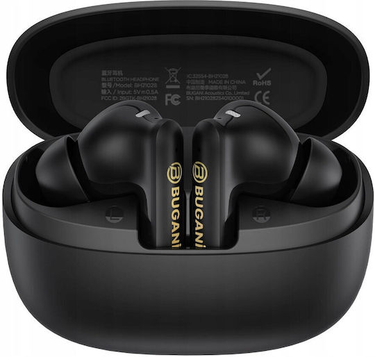 Bugani Freebuds B20 Bluetooth Handsfree Earphones with Sweat Resistance and Charging Case Black