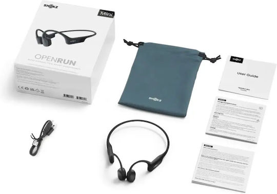 Shokz OpenRun Mini Bone Conduction Bluetooth Handsfree Earphones with Sweat Resistance Black