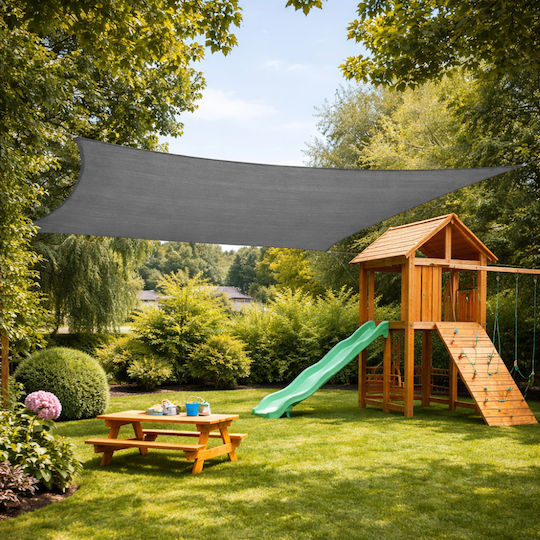 Dalimond Rectangular Grey Shade Sail With Hoop 3x4m 180gr/m²