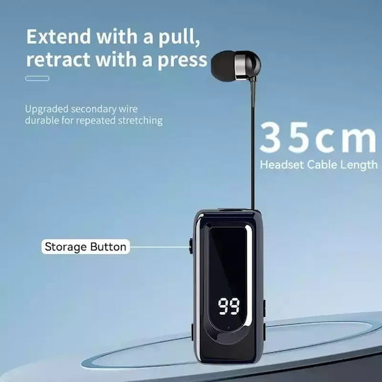 D70 PRO In-ear Bluetooth Handsfree Ακουστικό Πέτου Μαύρο