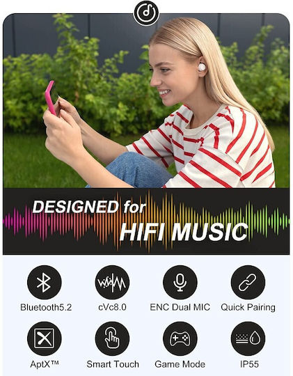 Edifier X3s In-ear Bluetooth Handsfree Ακουστικά με Αντοχή στον Ιδρώτα και Θήκη Φόρτισης Λευκά