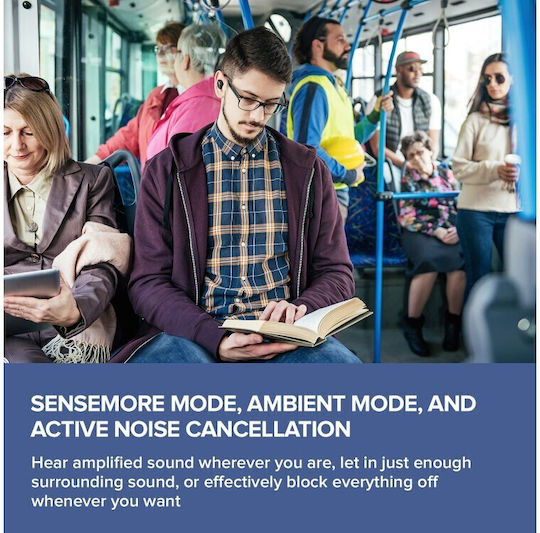 Creative SenseMore Air Earbud Bluetooth Handsfree Ακουστικά με Αντοχή στον Ιδρώτα και Θήκη Φόρτισης Μαύρα
