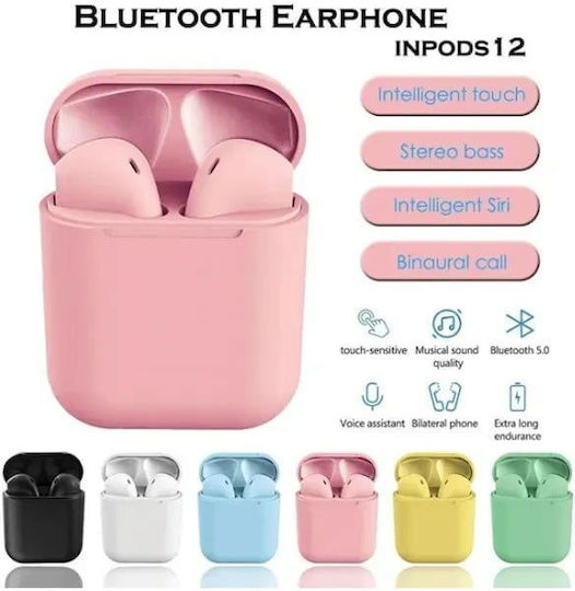 inPods12 Earbud Bluetooth Handsfree Ακουστικά Ροζ Χρυσά