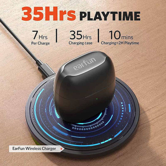 Earfun Air TWS In-ear Bluetooth Handsfree Ακουστικά με Αντοχή στον Ιδρώτα και Θήκη Φόρτισης Μαύρα