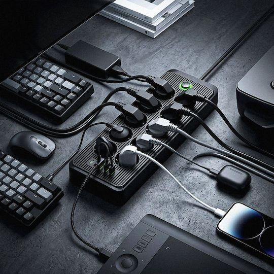 Πολύπριζο 10 Θέσεων με USB-A και USB-C