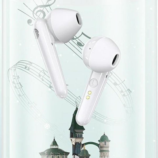 Usams SD Series Earbud Bluetooth Handsfree Ακουστικά με Θήκη Φόρτισης Λευκά