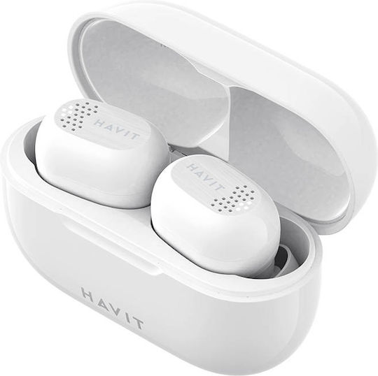Havit TW925 In-ear Bluetooth Handsfree Ακουστικά με Θήκη Φόρτισης Λευκά