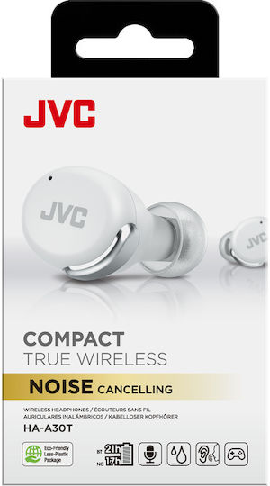 JVC HA-A30T In-ear Bluetooth Handsfree Ακουστικά με Αντοχή στον Ιδρώτα και Θήκη Φόρτισης White