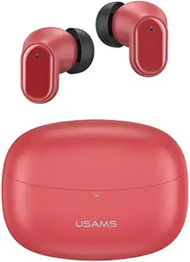 Usams BH11 Earbud Bluetooth Handsfree Căști cu Carcasă de Încărcare Roșu