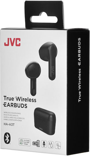JVC HA-A3T Earbud Bluetooth Handsfree Ακουστικά με Αντοχή στον Ιδρώτα και Θήκη Φόρτισης Μαύρα
