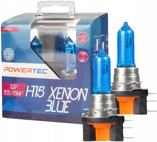 M-Tech Λάμπες Αυτοκινήτου H15 Xenon Μπλε 2τμχ