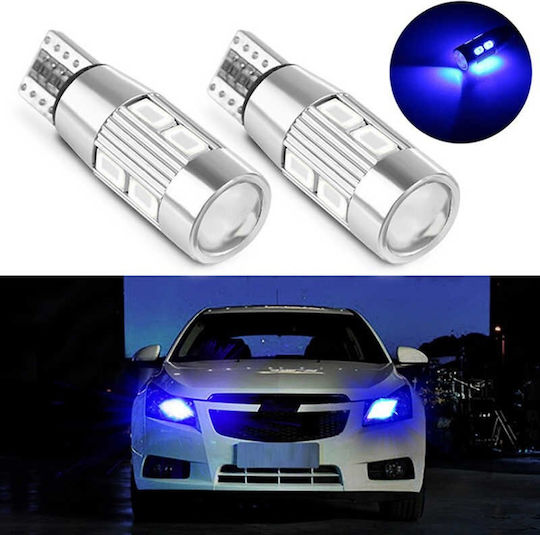 Комплект T10 LED Canbus 10 SMD 5630 12V Червени 2 Броя
