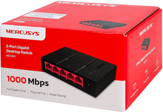 Mercusys MS105G L2 Switch with 5 Gigabit (1Gbps) Ethernet Ports