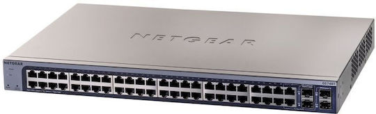 NetGear GS748T-600EUS v1 L2 PoE+ Switch με 48 Θύρες Gigabit (1Gbps) Ethernet και 4 SFP Θύρες