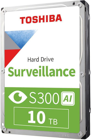 Toshiba Surveillance S300 AI 10TB HDD Hard Drive 3.5" SATA III 7200rpm with 512MB Cache for Recorder MG10ADA10TE-V