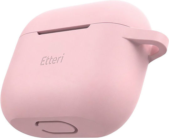 Etteri Калъф Силиконов С Кука В Розов Цвят За Apple AirPods 3