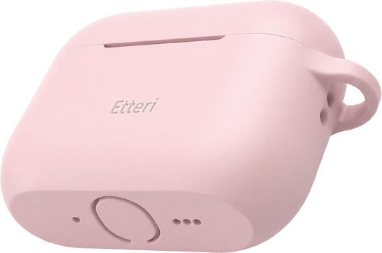 Etteri Калъф Силиконов С Кука В Розов Цвят За Apple AirPods Pro 3