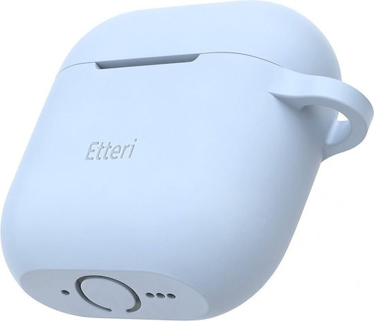 Etteri Калъф от Силикон с Кука в Светлосин Цвят за Apple AirPods 4