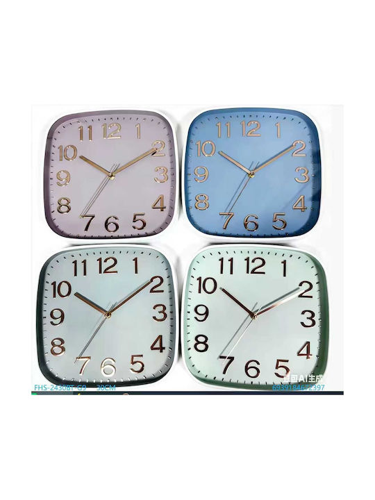2430bt-g9 Wanduhr Kunststoff Grau 30x30cm