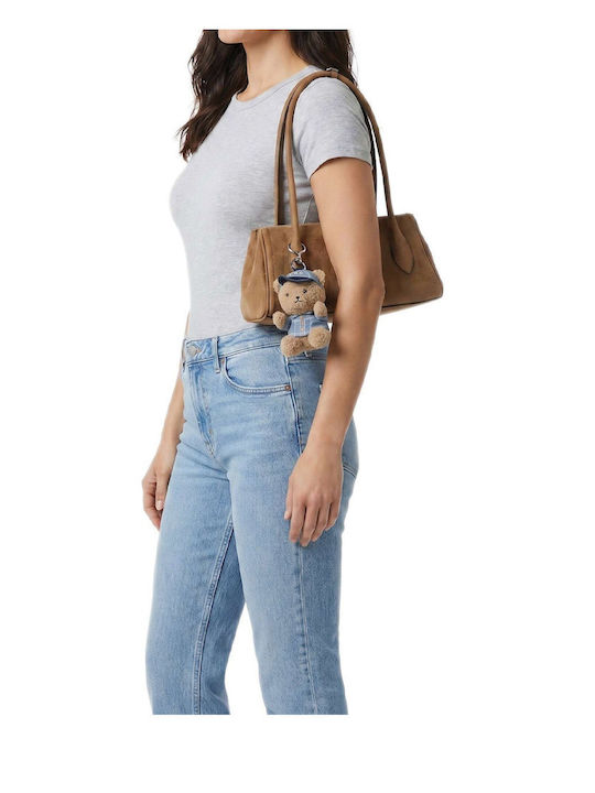 Leather Women's Barrel Bag Suede Tabac Brown