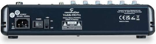 Soundsation YOUMIX610 PRO DKAL-SND00386 SND00386 Analog Console 8 Channels & Bluetooth