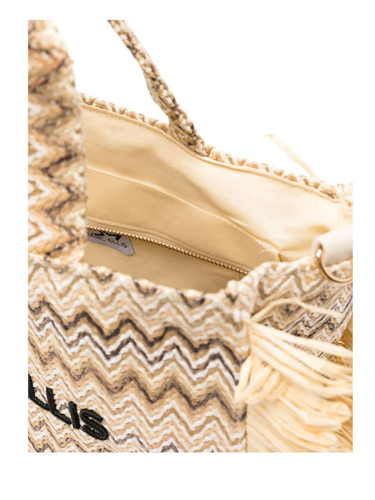 Fabric Women's Tote Handbag Beige