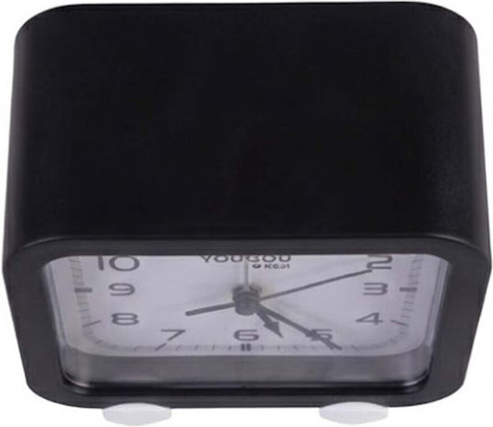 Avizar Analog Quartz Silent Desk Clock Minimalist Design Black