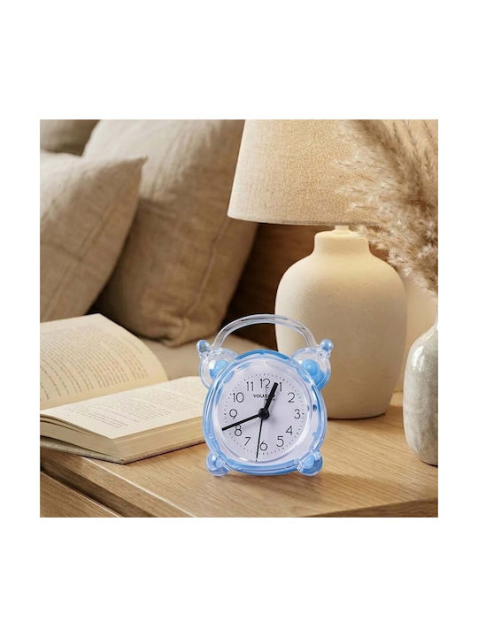 Avizar Analog Quartz Desk Alarm Clock Bedroom Twin Bell Blue