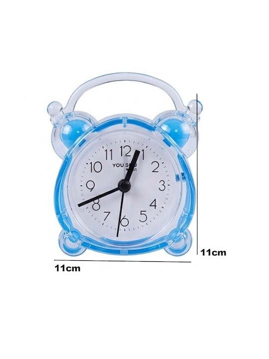 Avizar Analog Quartz Desk Alarm Clock Bedroom Twin Bell Blue