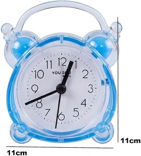 Avizar Analog Quartz Desk Alarm Clock Bedroom Twin Bell Blue