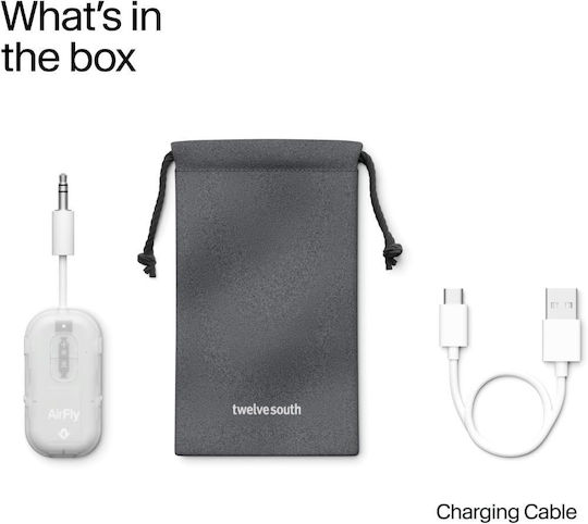 Twelve South Bluetooth Audio Adapter 3.5mm Jack Plug Model Airfly Pro 2 White Transparent