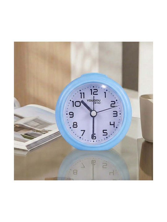 Avizar Analog Quartz Silent Desk Clock Minimalist Design Light Blue