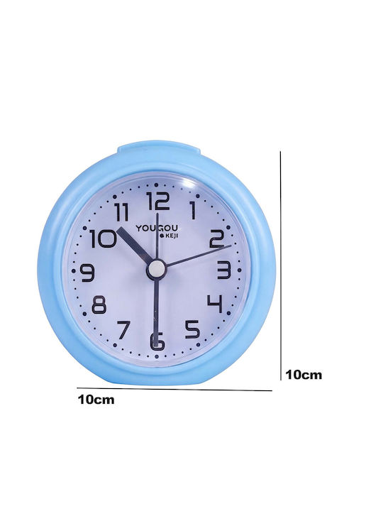 Avizar Analog Quartz Silent Desk Clock Minimalist Design Light Blue