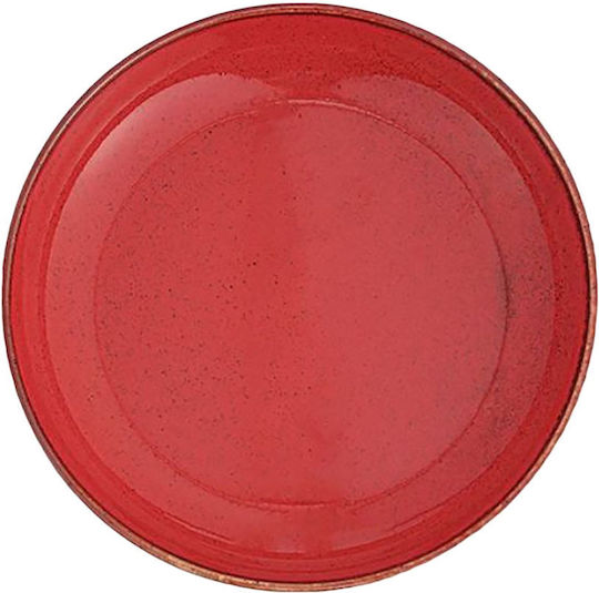 Porland Servierplatte aus Porzellan Rote 22cm