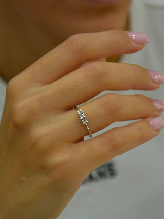 Mentzos Women's Ring with Diamond from 18K White Gold