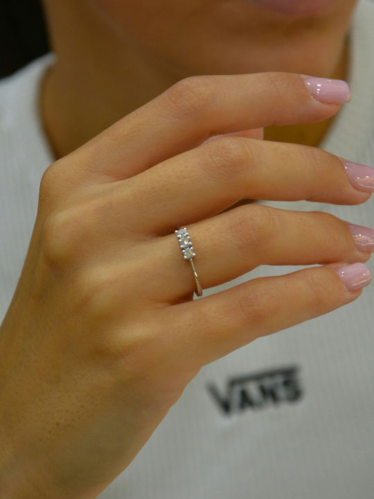 Mentzos Women's Ring with Diamond from 18K White Gold