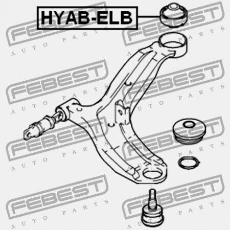 Κουζινέτο Πίσω Βραχίονα Ελέγχου Εμπρός Hyundai Sonata Ef 02 2001-2006 Dom 54584-38010